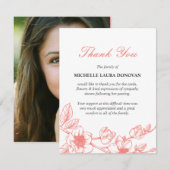 Foto van begrafenis | Coral Magnolia Bedankkaart (Voorkant / Achterkant)