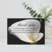 Foto van begrafenis of Memorial Calla Lily Harteli Bedankkaart (Staand voorkant)