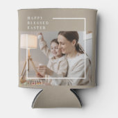 Foto van Beige Modern | Vrolijk geborsteld Pasen Blikjeskoeler (Voorkant)