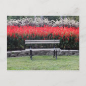 Foto van Bench Red Floral Briefkaart (Voorkant)