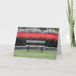 Foto van Bench Red Floral Kaart