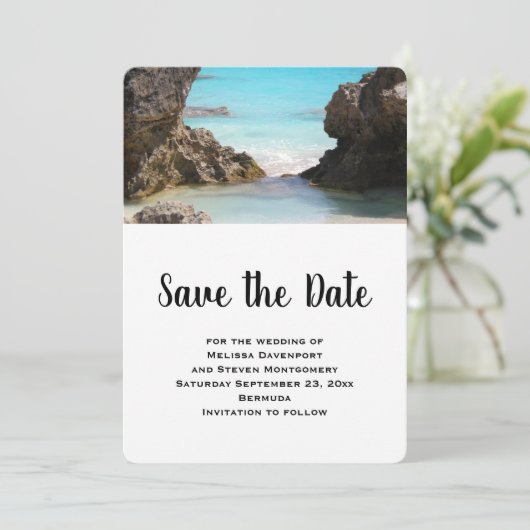 Foto van Bermuda Coast & Tropical Sea Save The Date (Staand voorkant)