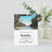 Foto van Bermuda Coast & Tropisch Zee Birthday Uitnodiging Briefkaart (Staand voorkant)