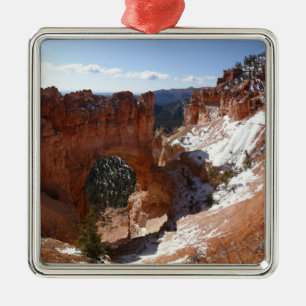 Foto van besneeuwd landschap bij Bryce Canyon Natu Metalen Ornament