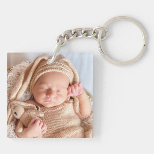 Foto van beste mam ooit Blue Boho Sleutelhanger (Achterkant)