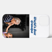 Foto van beste opa met zee-blauwe tekst Case-Mate iPhone case (Achterkant (horizontaal))