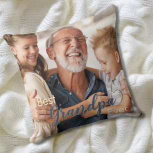 Foto van beste opa ooit Hart Familie Kussen