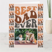 Foto van beste pa Ever Groovy Retro Typografie Kaart (Voorkant)