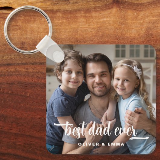 Foto van beste pap ooit Vaderdag script Sleutelhanger (Voorkant)