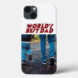 Foto van Beste Papa met burgundy 3d tekst Case-Mate iPhone Case