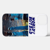 Foto van Beste Papa met donkerblauwe 3D tekst Case-Mate iPhone Case (Achterkant (horizontaal))