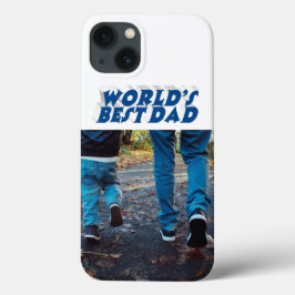 Foto van Beste Papa met zee-blauwe 3D tekst Case-Mate iPhone Case