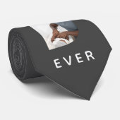 Foto van beste vader ooit op maat stropdas (Opgerold)