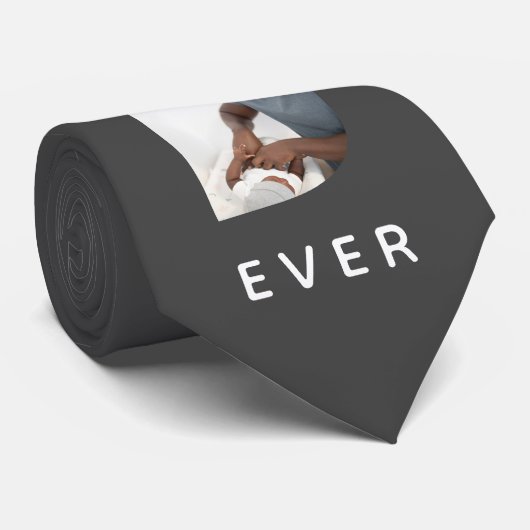 Foto van beste vader ooit op maat stropdas (Opgerold)