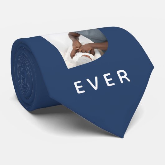 Foto van beste vader ooit op maat stropdas (Opgerold)