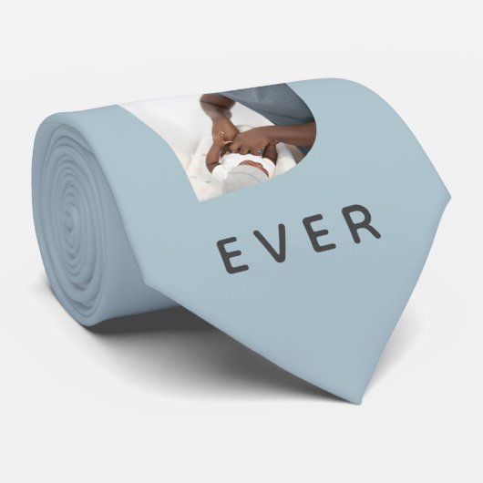 Foto van beste vader ooit op maat stropdas (Opgerold)