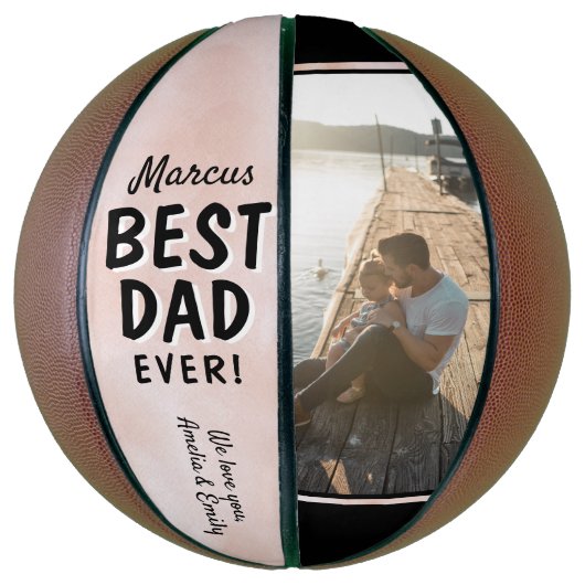 Foto van beste vader ooit Waterverf vader op dag Basketbal (Verticaal)