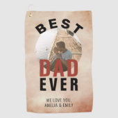 Foto van beste vader ooit Waterverf vader op dag Golfhanddoek (Voorkant)