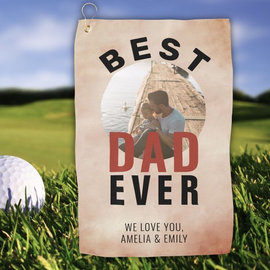 Foto van beste vader ooit Waterverf vader op dag Golfhanddoek