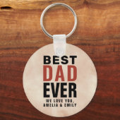 Foto van beste vader ooit Waterverf vader op dag Sleutelhanger (Voorkant)