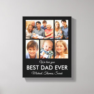 Foto van beste vader op vaderdag Collage Canvas Afdruk
