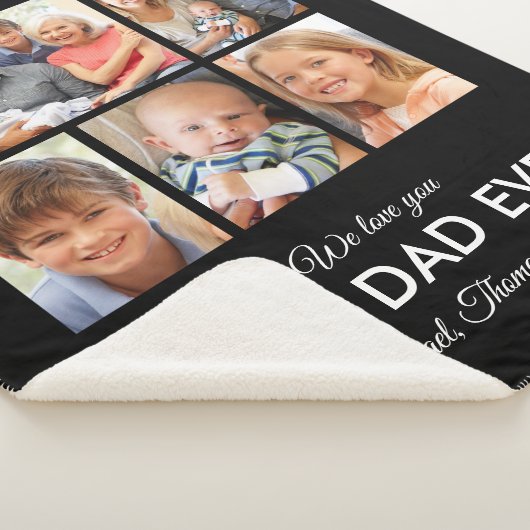 Foto van beste vader op vaderdag Collage Sherpa Deken (3/4)
