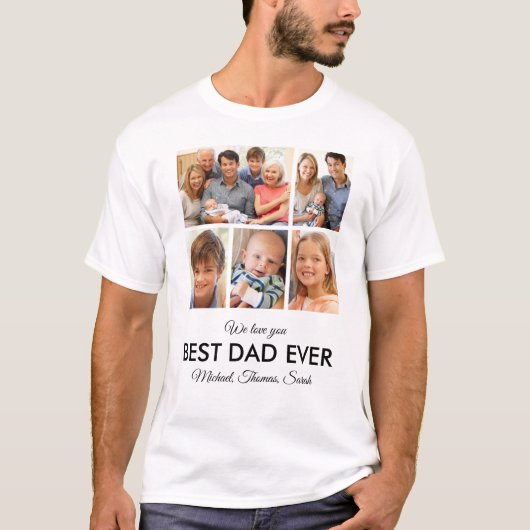 Foto van beste vader op vaderdag Collage T-shirt (Voorkant)