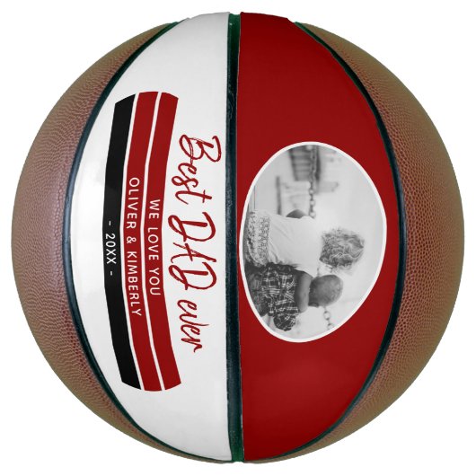 Foto van beste vader van de Rode Moderne Vader Basketbal (Verticaal)