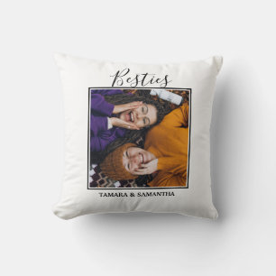 Foto van beste vrienden BFF Naam zwart-wit Kussen