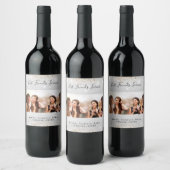 Foto van beste vrienden met zilver glitters goud wijn etiket (Flessen)