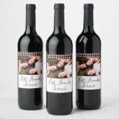 Foto van beste vrienden voor ooit roze hartvriends wijn etiket (Flessen)