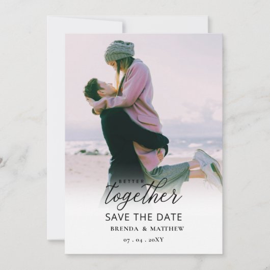 Foto van beter gecombineerd kalligrafie save the date (Voorkant)