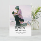 Foto van beter gecombineerd kalligrafie save the date (Staand voorkant)