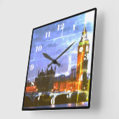 Foto van big ben in de nacht in de stad, Londen Vierkante Klok (Hoek)