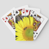 Foto van bij op zonnebloem close-up speelkaarten (Achterkant)