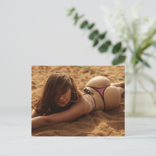 Foto van Bikini-meisje briefkaart (Staand voorkant)