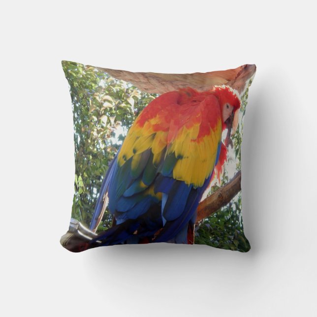 Foto van Bird #16-Scarlet Macaw Kussen (Voorkant)