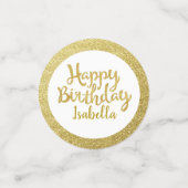 Foto van Birthday Black Gold Glitter Festive Confetti (Kleine voorkant)