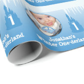 Foto van Birthday Boy Winter Onederland personalis Cadeaupapier (Rol Hoek)