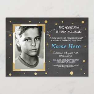 Foto van Birthday  Chalk Invite Mannen 30th 40th Kaart