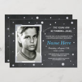 Foto van Birthday Chalk Invite Mannen 40th 50th Kaart (Voorkant / Achterkant)