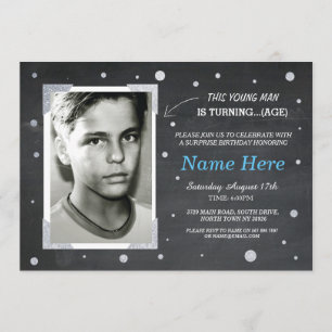 Foto van Birthday  Chalk Invite Mannen 40th 50th Kaart