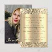 Foto van Birthday Champagne Gold Spark Glitter Kaart (Voorkant / Achterkant)