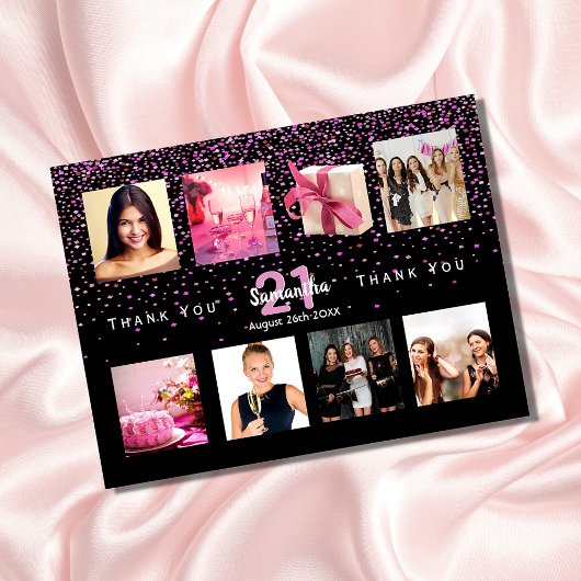 Foto van Birthday collage zwart bedankt! Kaart
