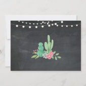 Foto van Birthday Floral Cactus Wood Invitations Kaart (Achterkant)