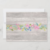 Foto van Birthday Floral Rustic Wood Invitations Kaart (Achterkant)