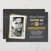 Foto van Birthday Gold Chalkboard Kaart (Voorkant / Achterkant)