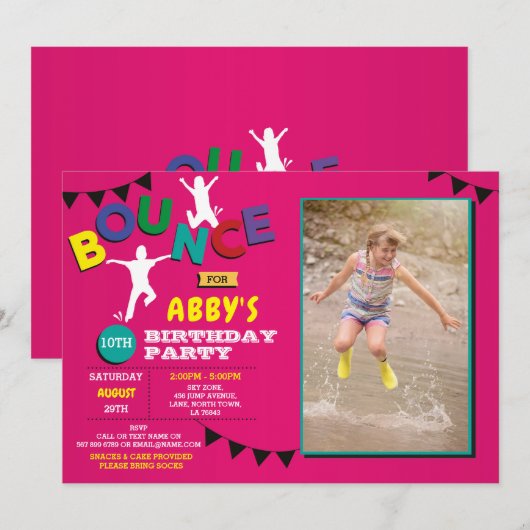 Foto van Birthday Jump Bounce Party Trampoline Kaart (Voorkant / Achterkant)