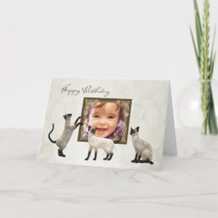Foto van Birthday kaart met siamese katten