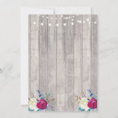 Foto van Birthday Party Floral Paars Wood 2 Afbeel Kaart (Achterkant)